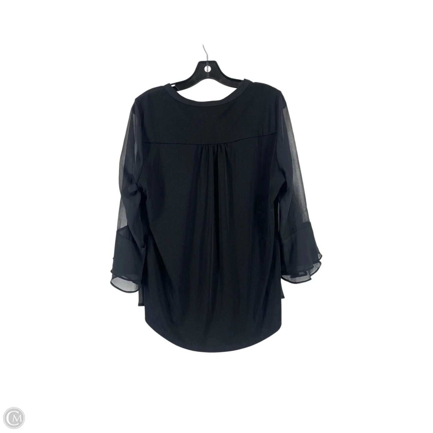 Top Long Sleeve By Charter Club In Black, Size: M