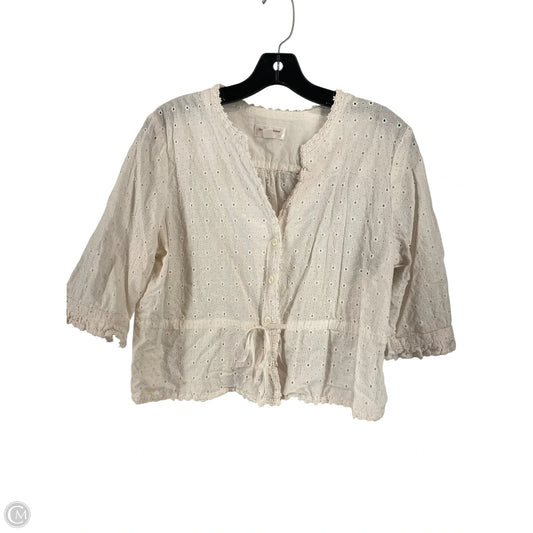 Top Short Sleeve By Isaac Mizrahi In White, Size: Xl