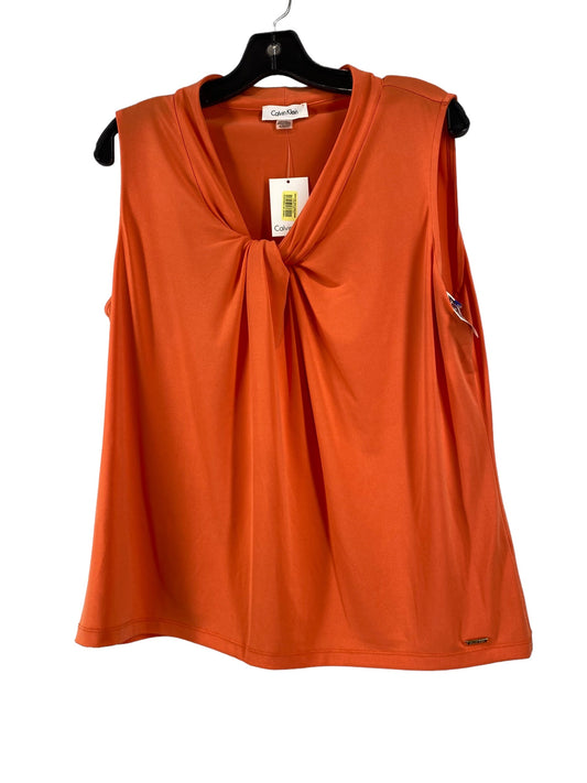 Orange Top Sleeveless Calvin Klein, Size Xl