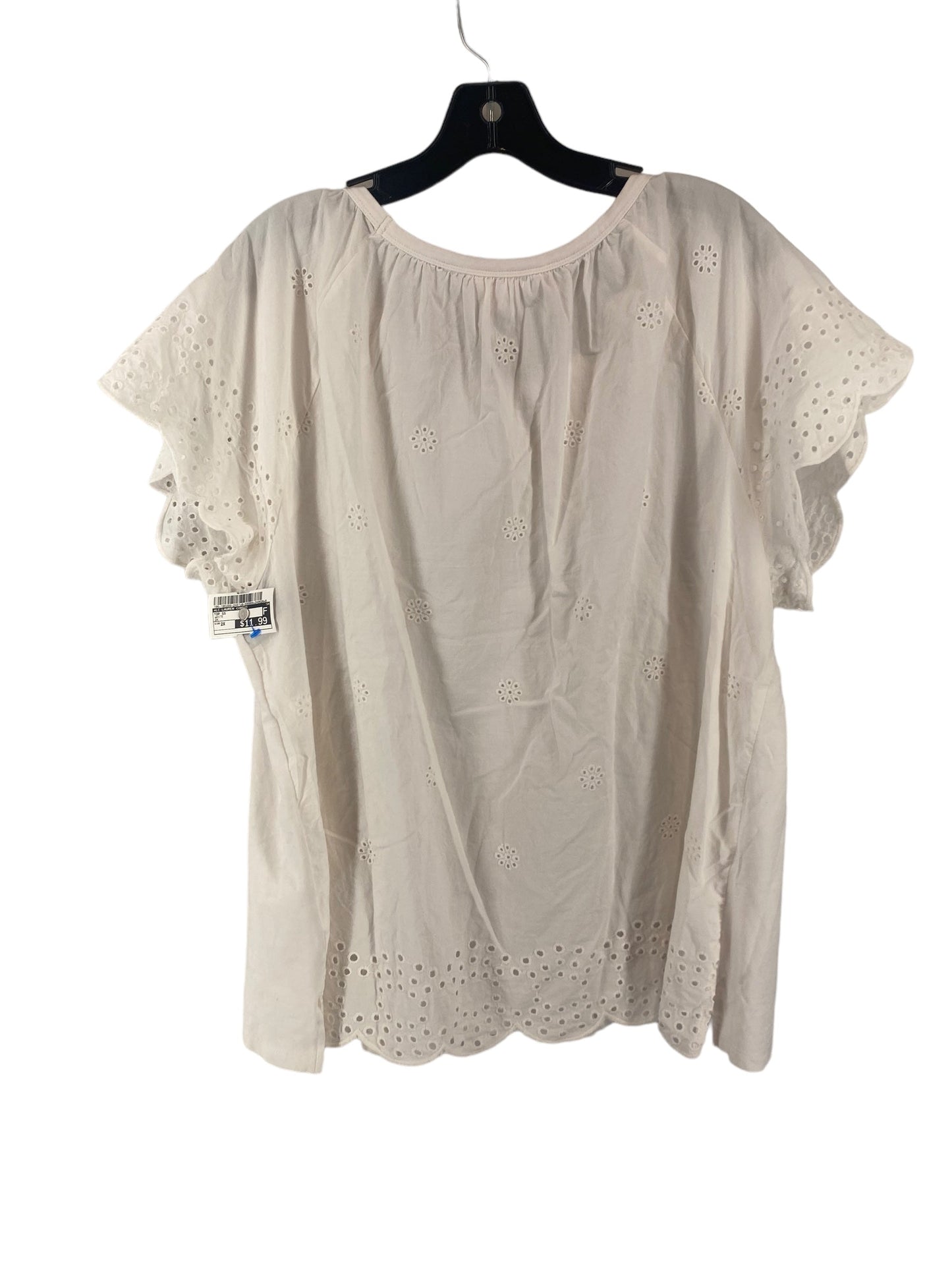 White Top Short Sleeve Lc Lauren Conrad, Size 2x