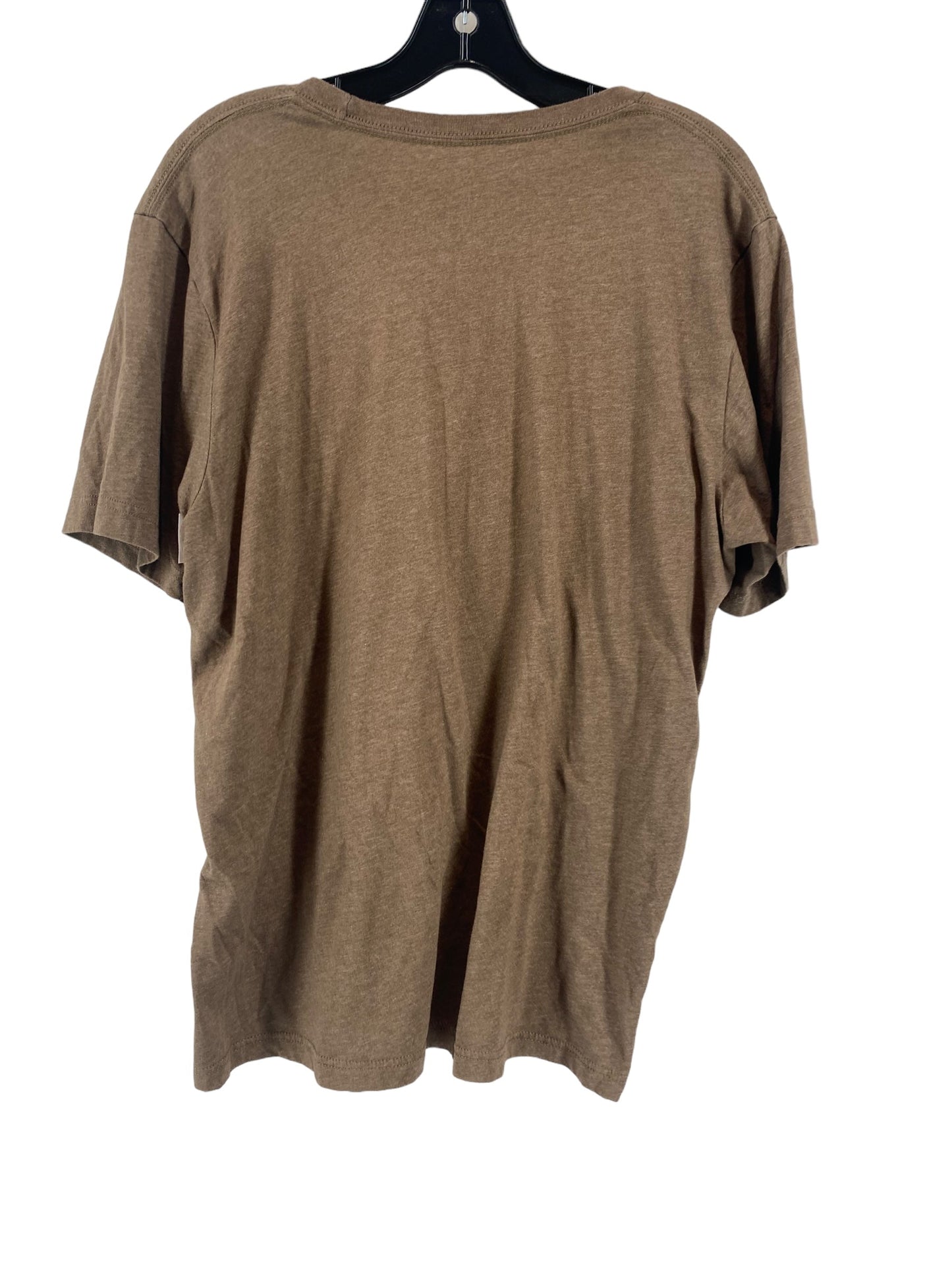 Brown Top Short Sleeve Clothes Mentor, Size M