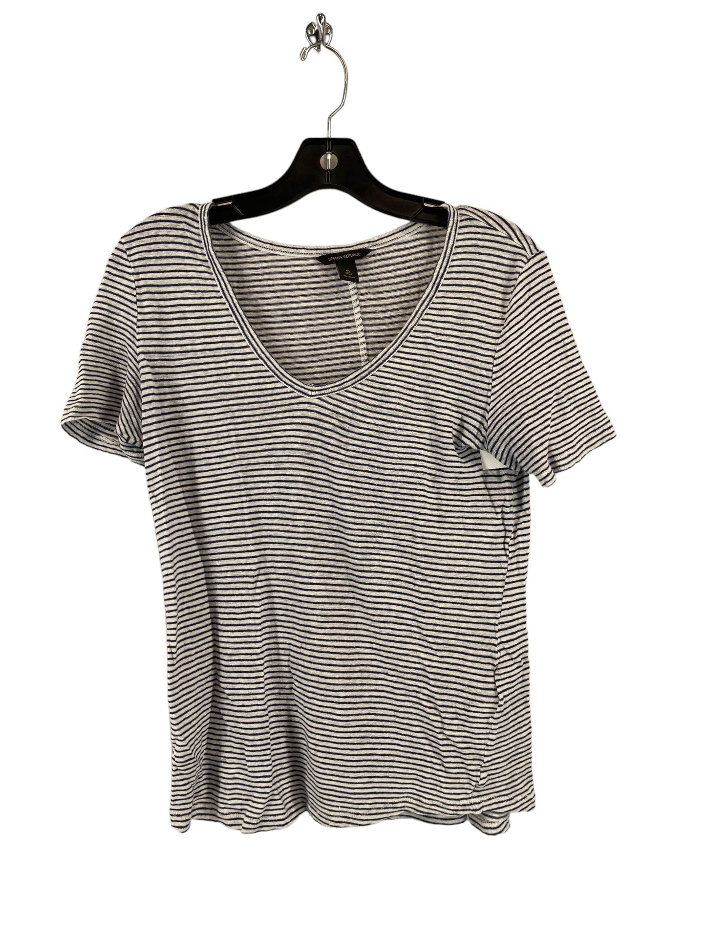 Striped Pattern Top Short Sleeve Banana Republic, Size M