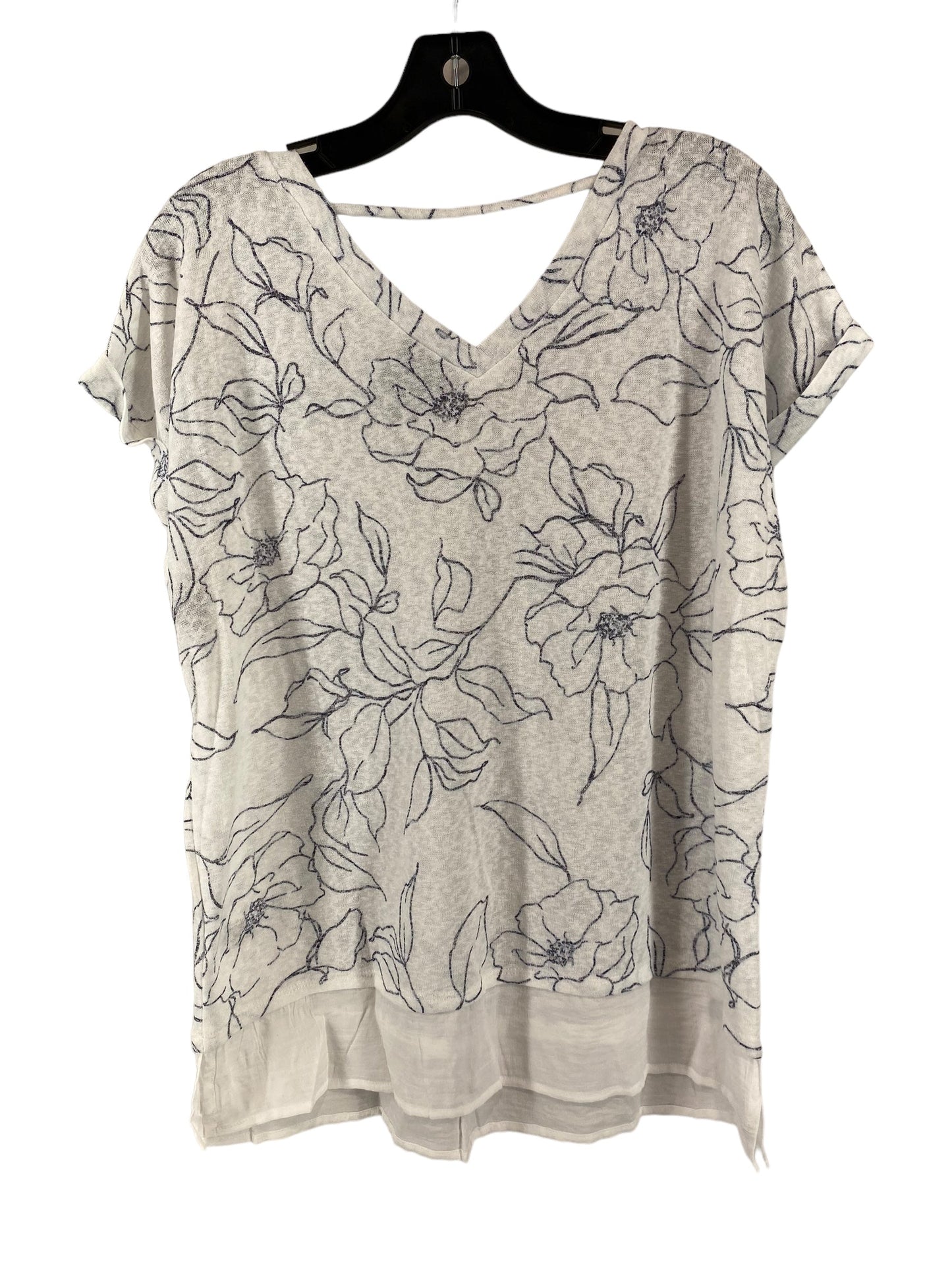 White Top Short Sleeve Bobeau, Size L