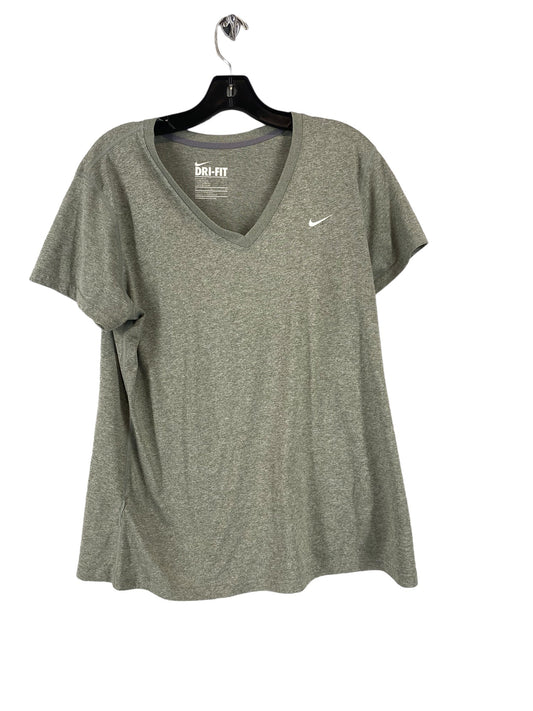 Athletic Top Short Sleeve By Nike In Grey, Size: Xl