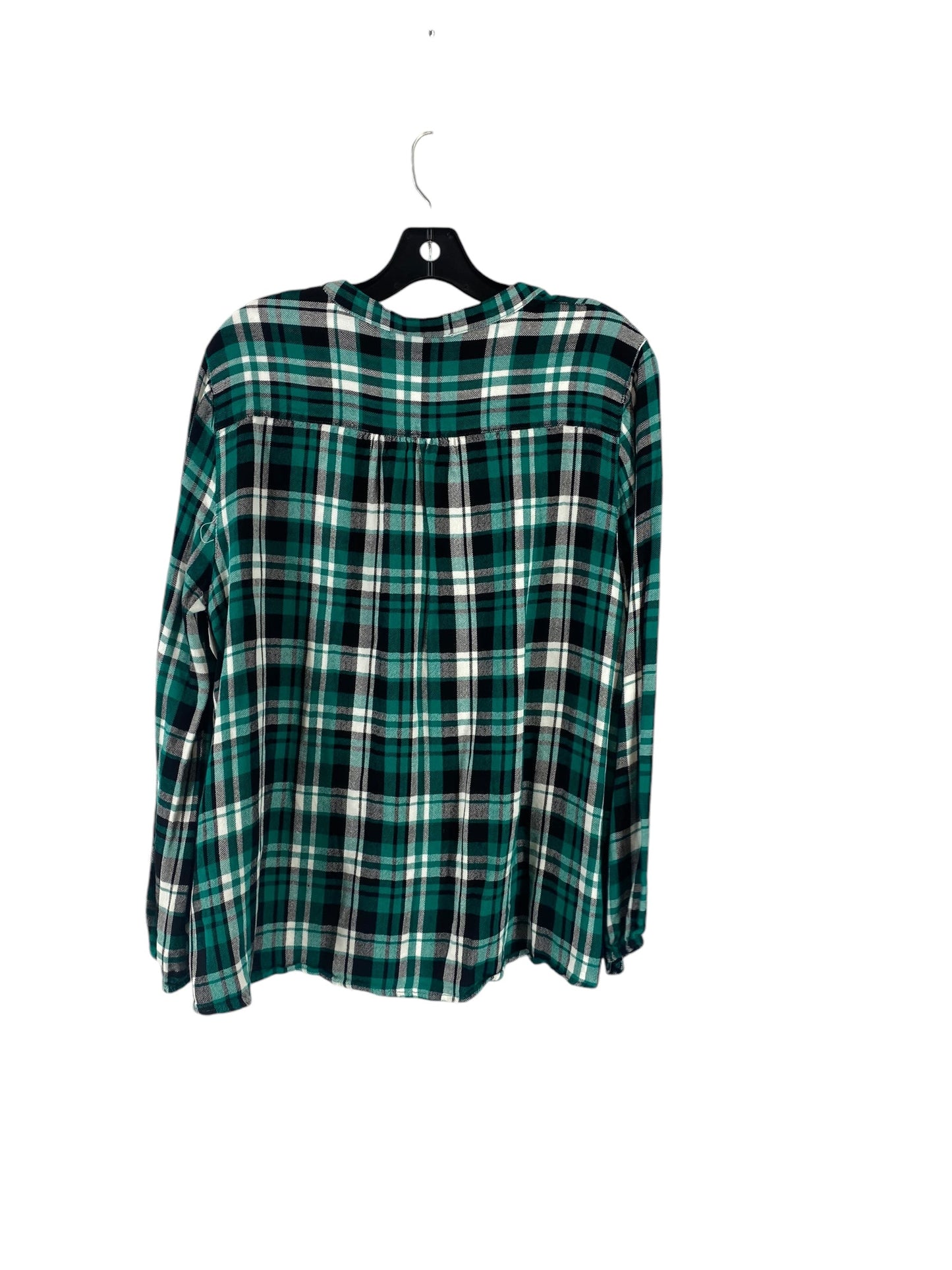 Top Long Sleeve By Cato In Plaid Pattern, Size: Xl