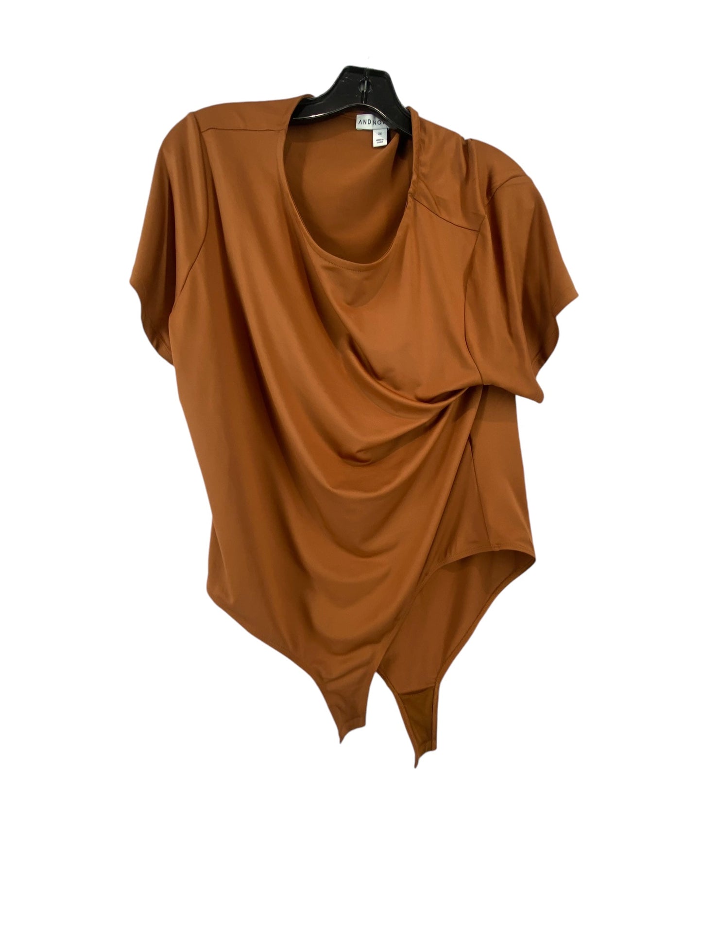 Bodysuit By Clothes Mentor In Brown, Size: 2x