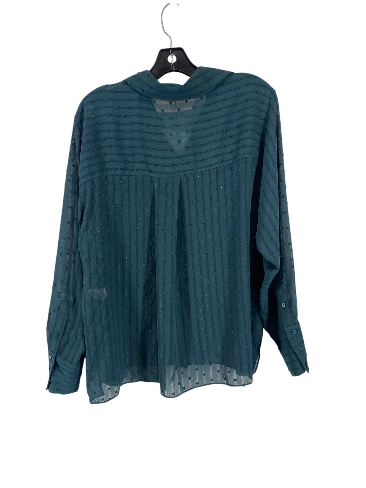 Top Long Sleeve By Zara In Green, Size: L