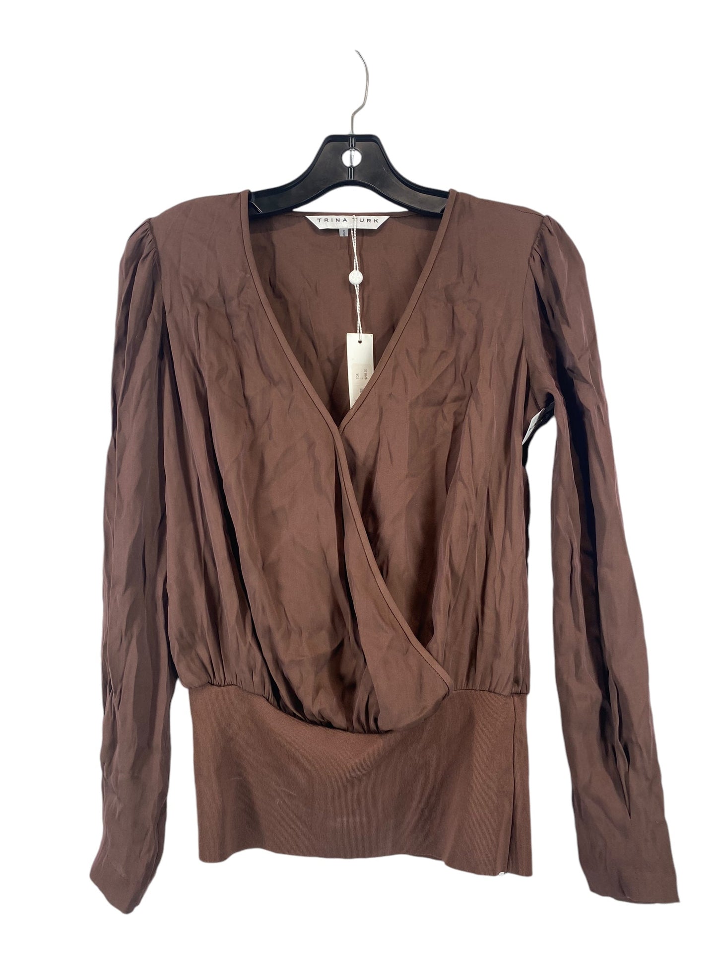 Top Long Sleeve By Trina Turk In Brown, Size: S