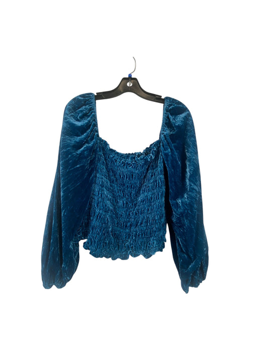 Top Long Sleeve By Anthropologie In Blue, Size: L