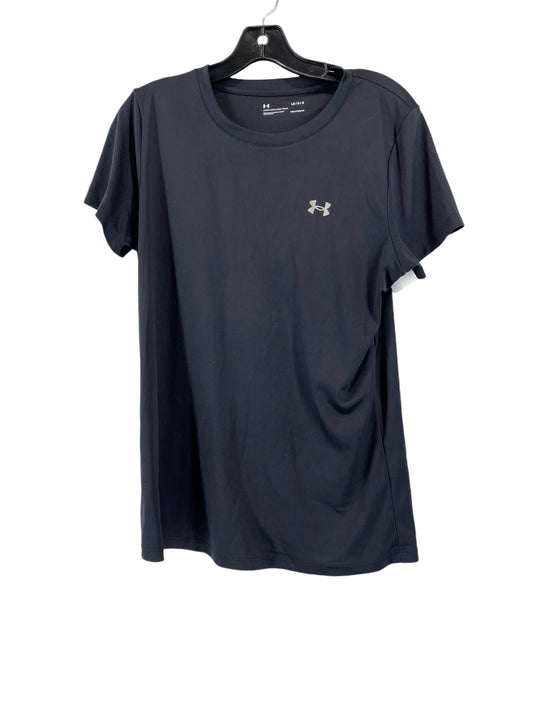 Athletic Top Short Sleeve By Under Armour In Black, Size: L