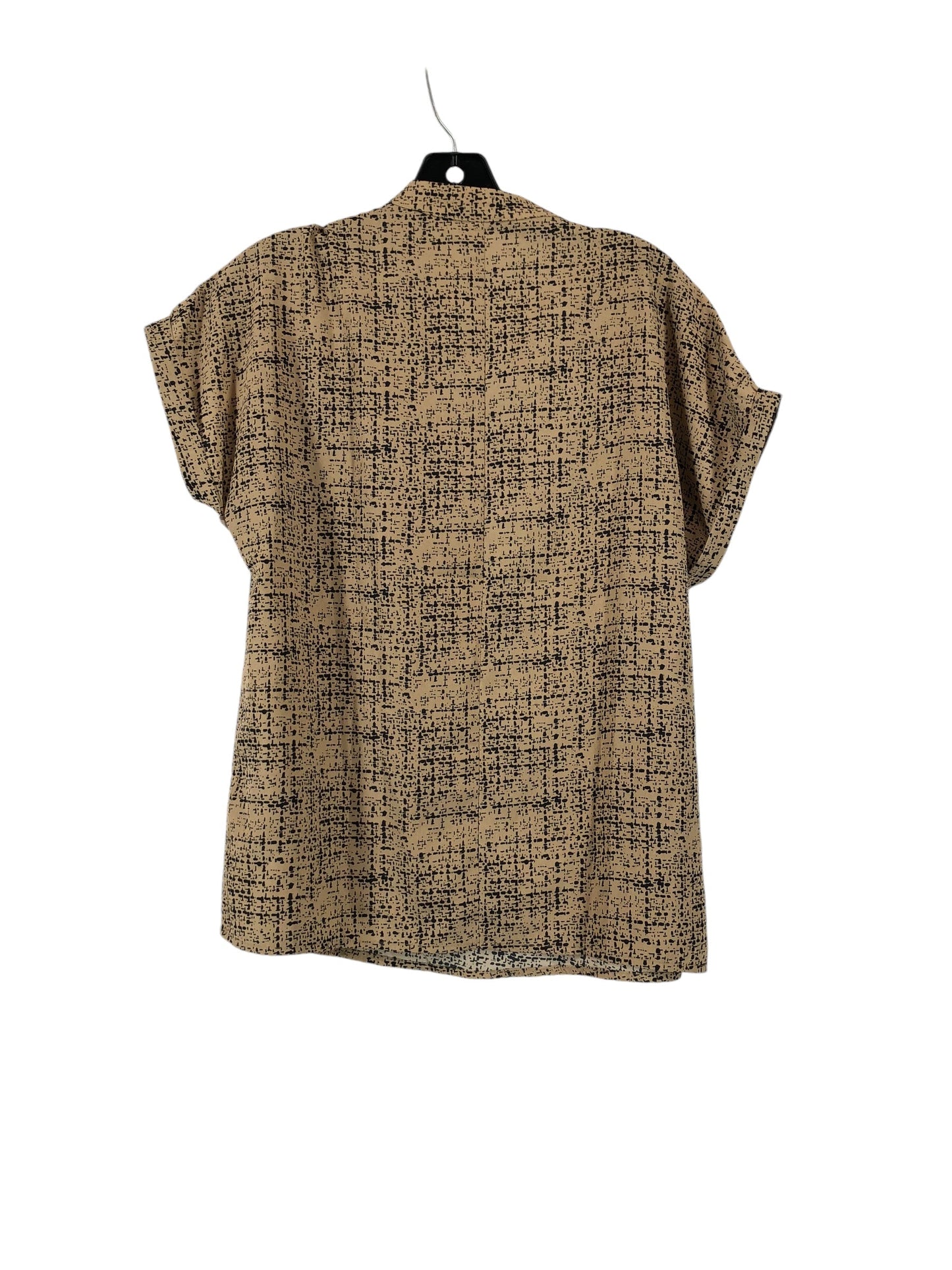 Top Short Sleeve By Shein In Black & Tan, Size: S