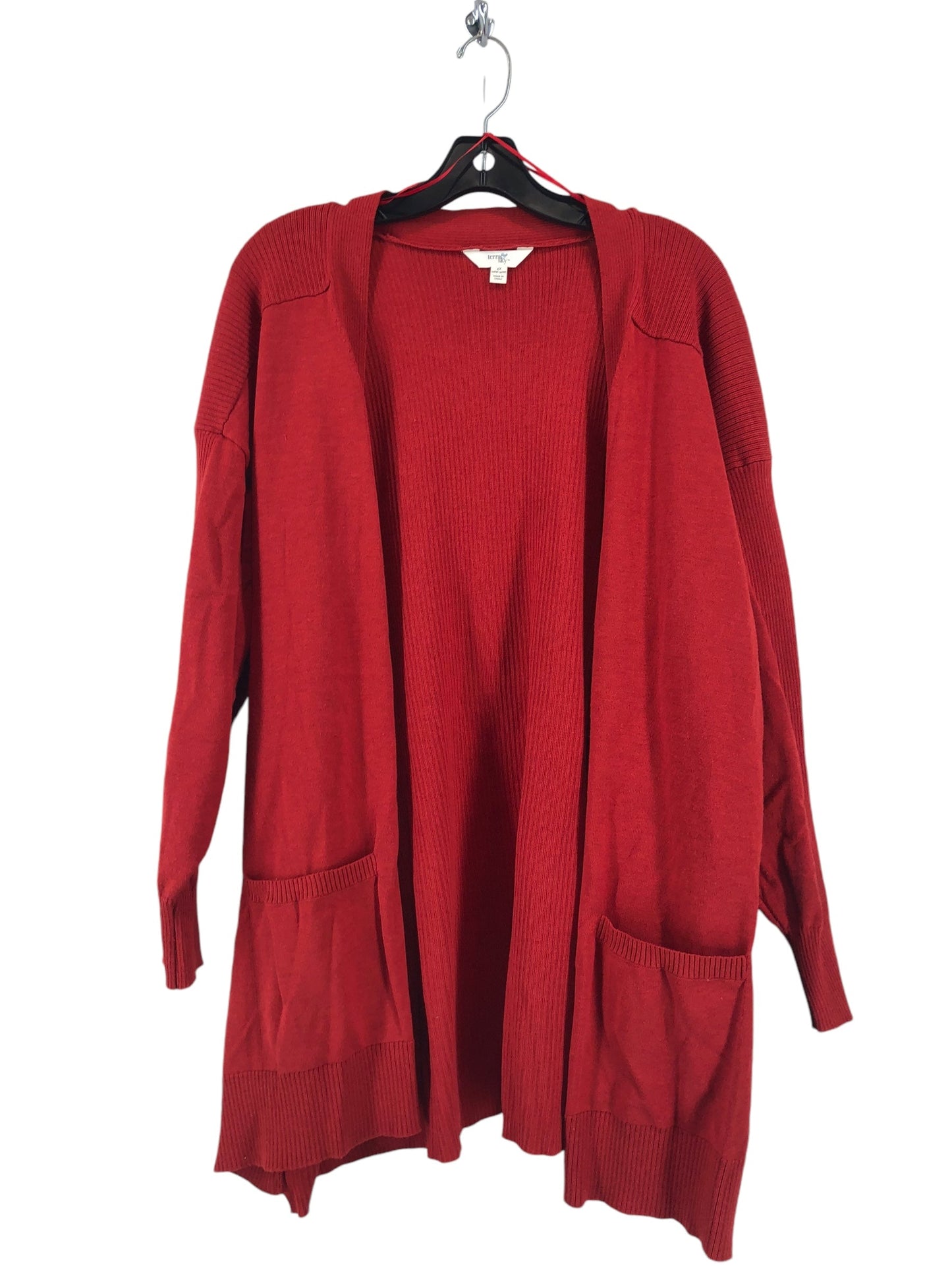 Cardigan By Terra & Sky In Red, Size: 4x