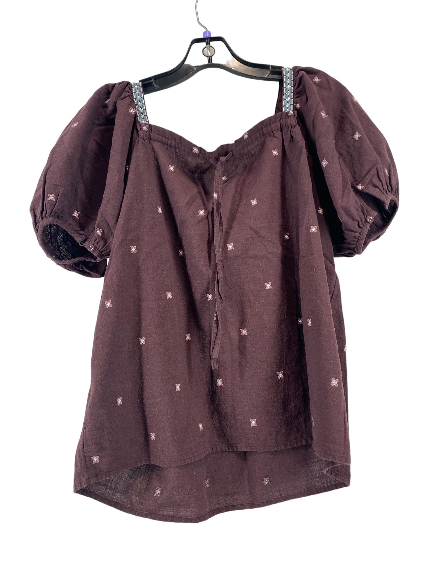 Brown Top Short Sleeve Madewell, Size S