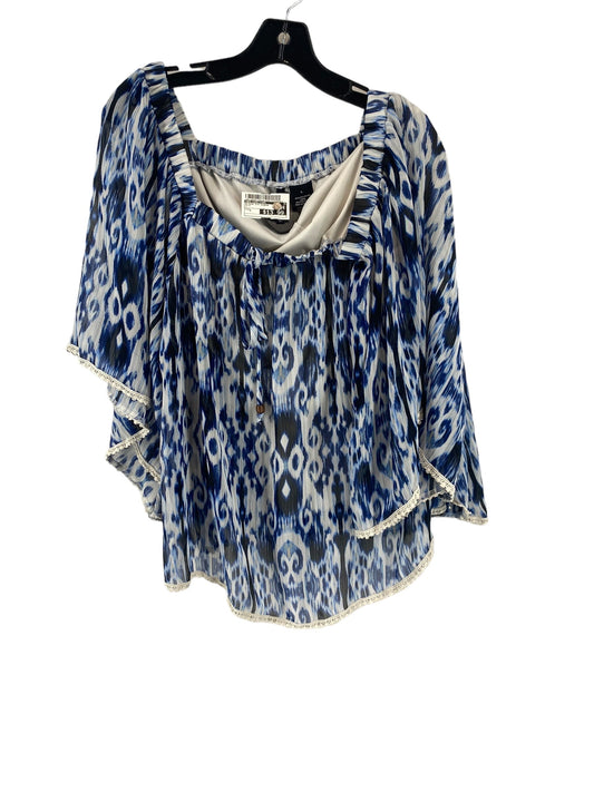 Blouse 3/4 Sleeve By New Directions In Blue, Size: L