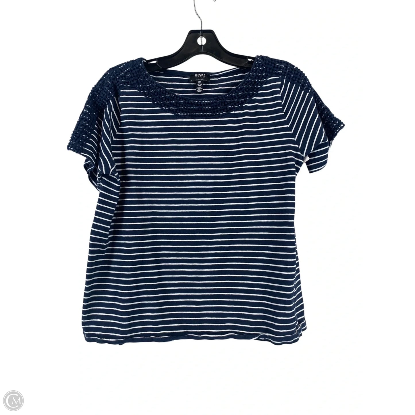 Top Short Sleeve By Jones New York In Navy, Size: L