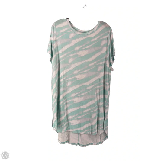 Top Short Sleeve By Livi Active In Green & White, Size: Xl