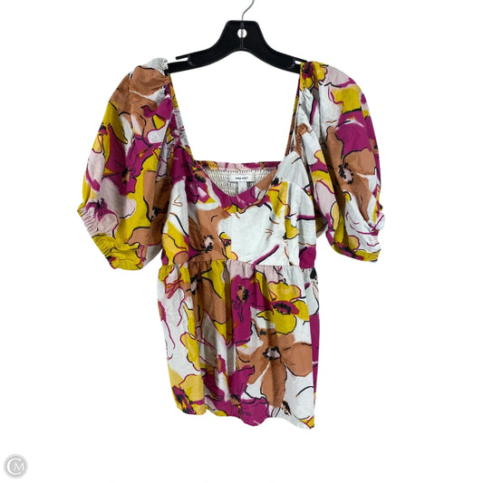 Top Short Sleeve By Nine West In Multi-colored, Size: L