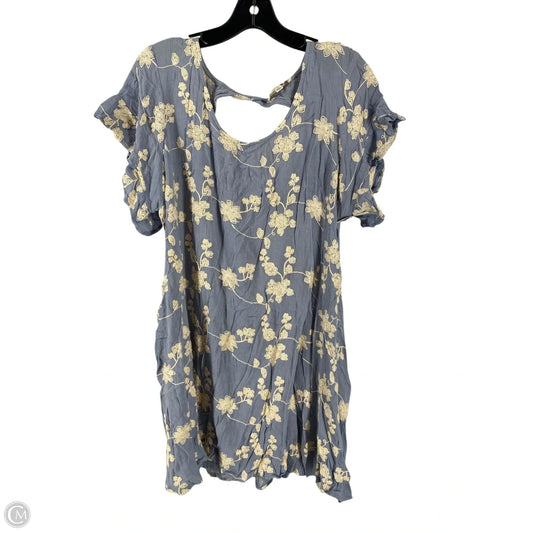 Dress Casual Short By Umgee In Blue & Cream, Size: 1x