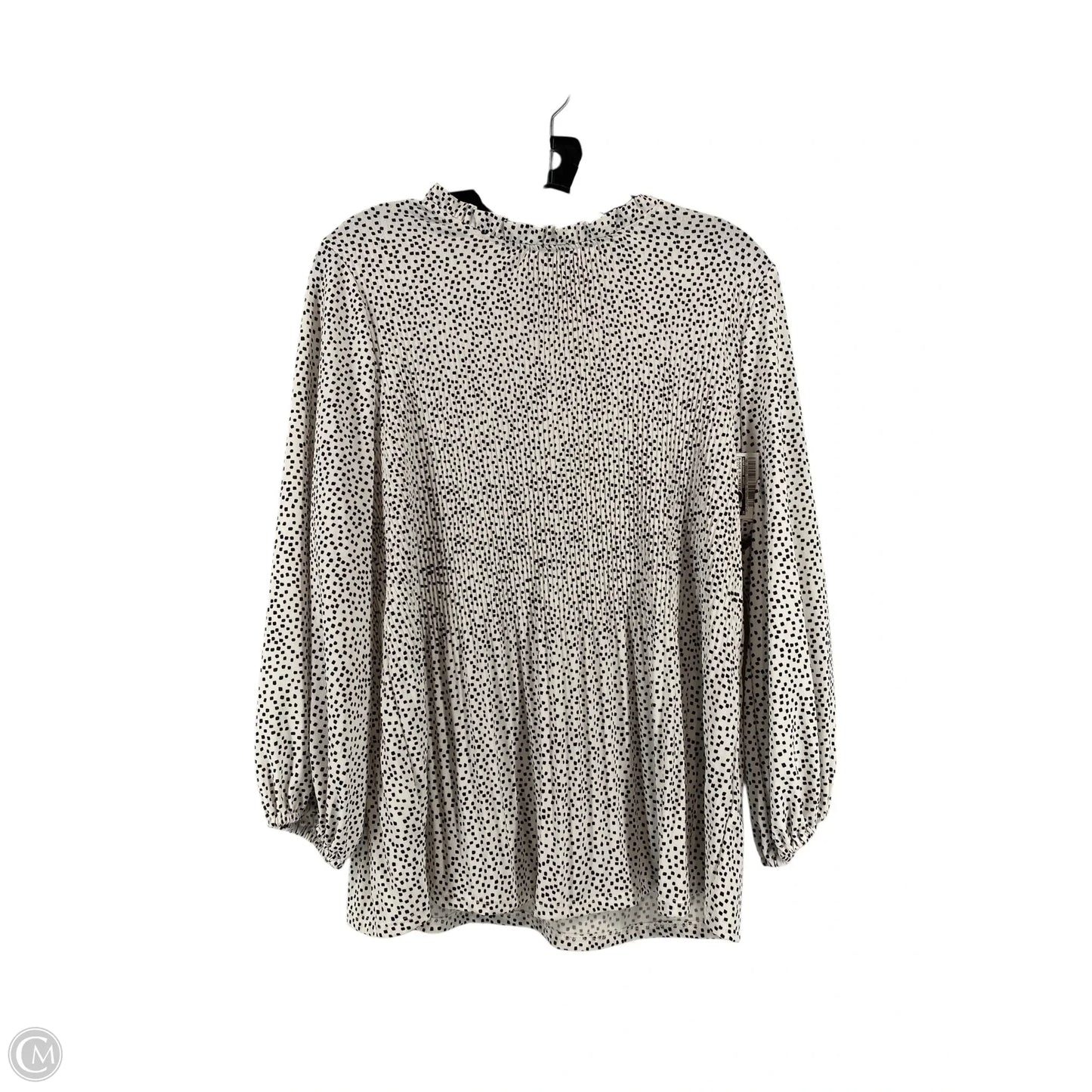 Blouse 3/4 Sleeve By Adrianna Papell In Black & White, Size: L