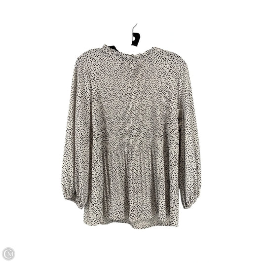 Blouse 3/4 Sleeve By Adrianna Papell In Black & White, Size: L