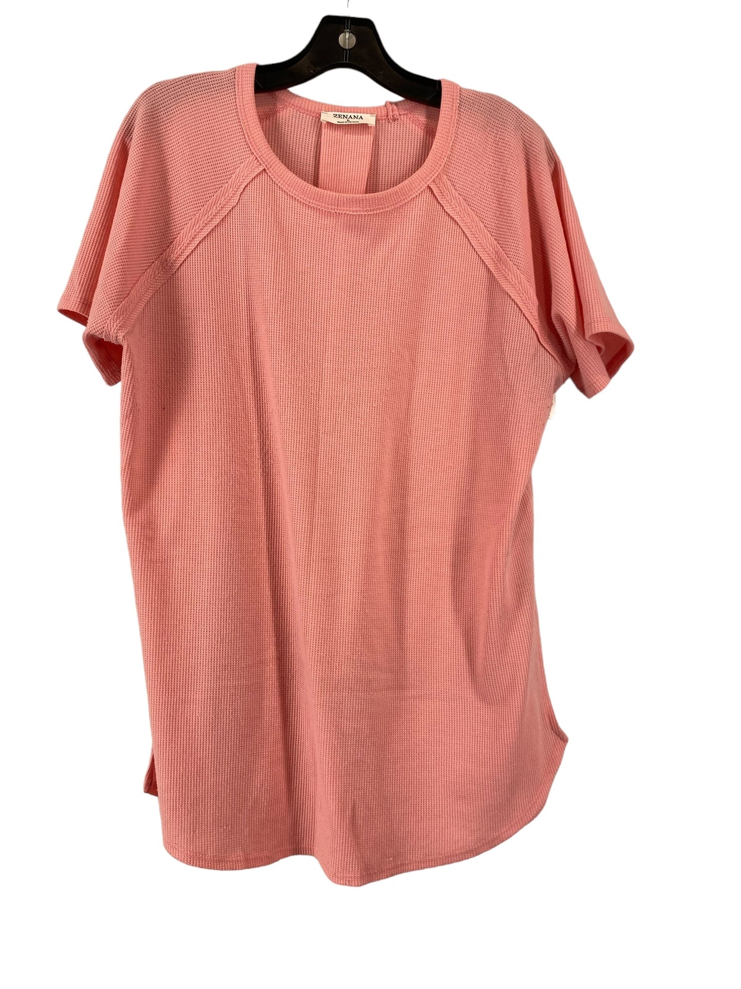 Top Short Sleeve By Zenana Outfitters In Pink, Size: L