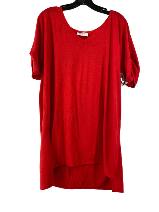 Top Short Sleeve By Zenana Outfitters In Red, Size: L