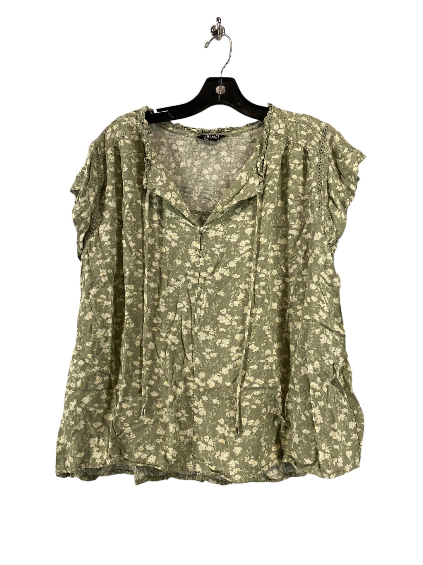 Blouse Short Sleeve By Buffalo David Bitton In Green, Size: Xl