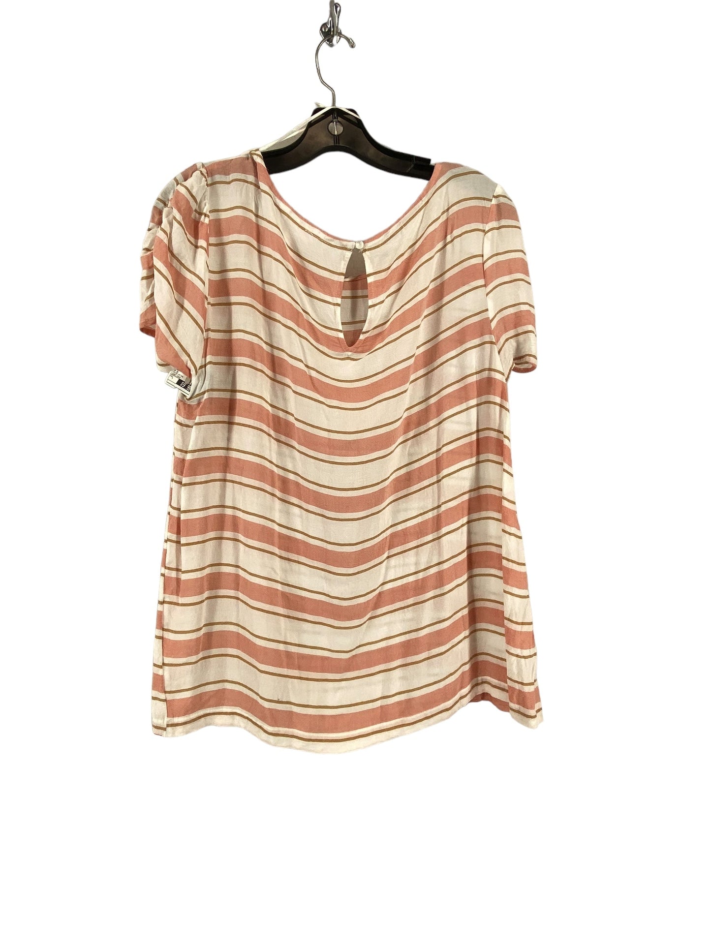 Striped Pattern Top Short Sleeve Clothes Mentor, Size L