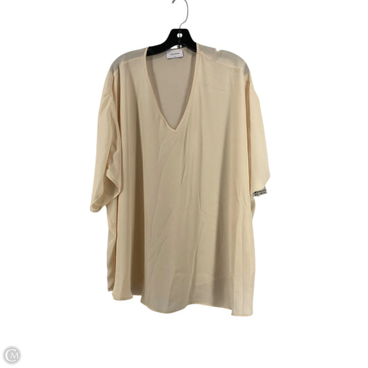 Top Short Sleeve By Adrienne Vittadini In Cream, Size: M