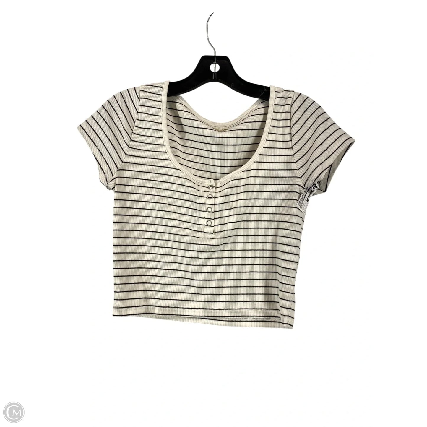 Top Short Sleeve By Madewell In Striped Pattern, Size: S