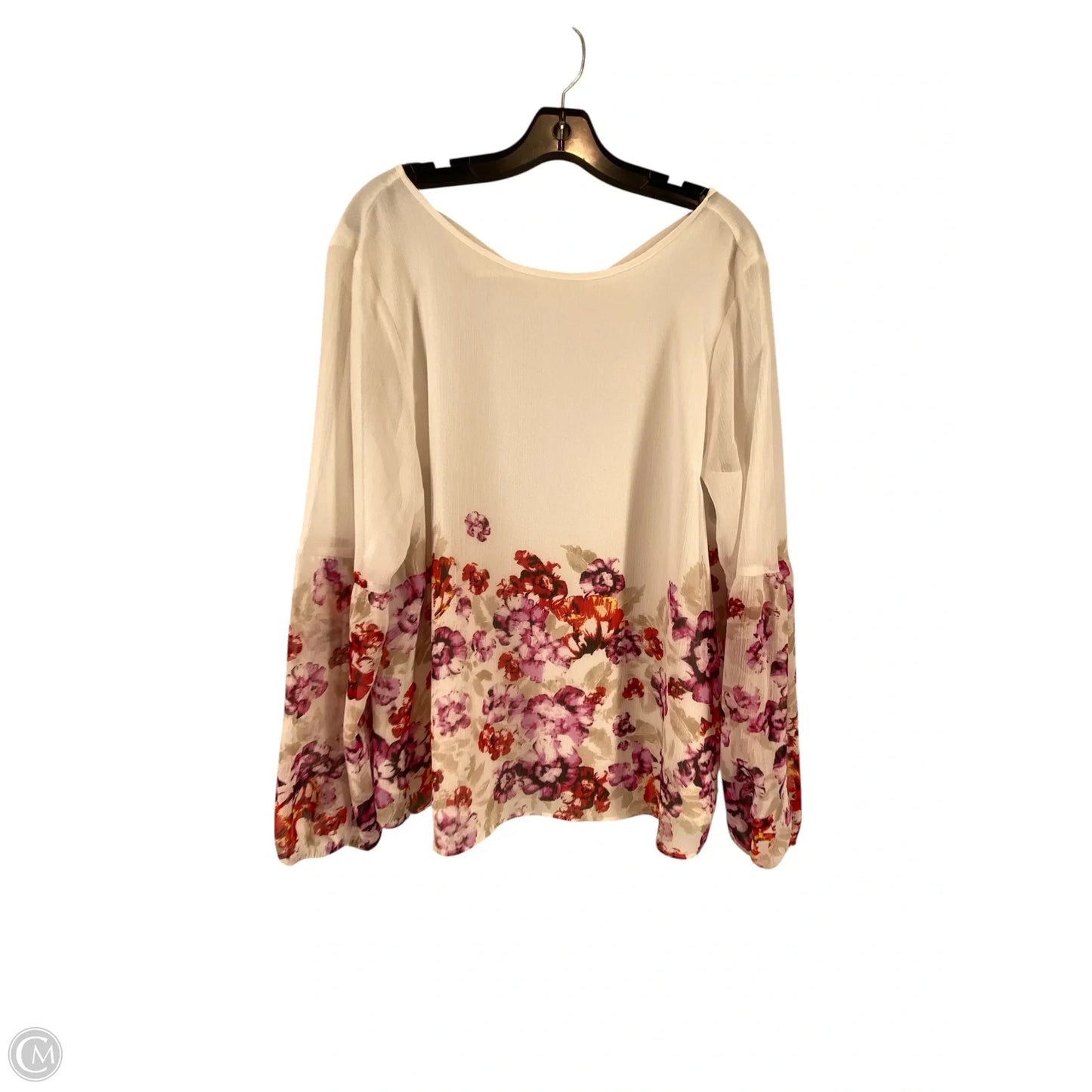 Top Long Sleeve By Apt 9 In White, Size: Xl