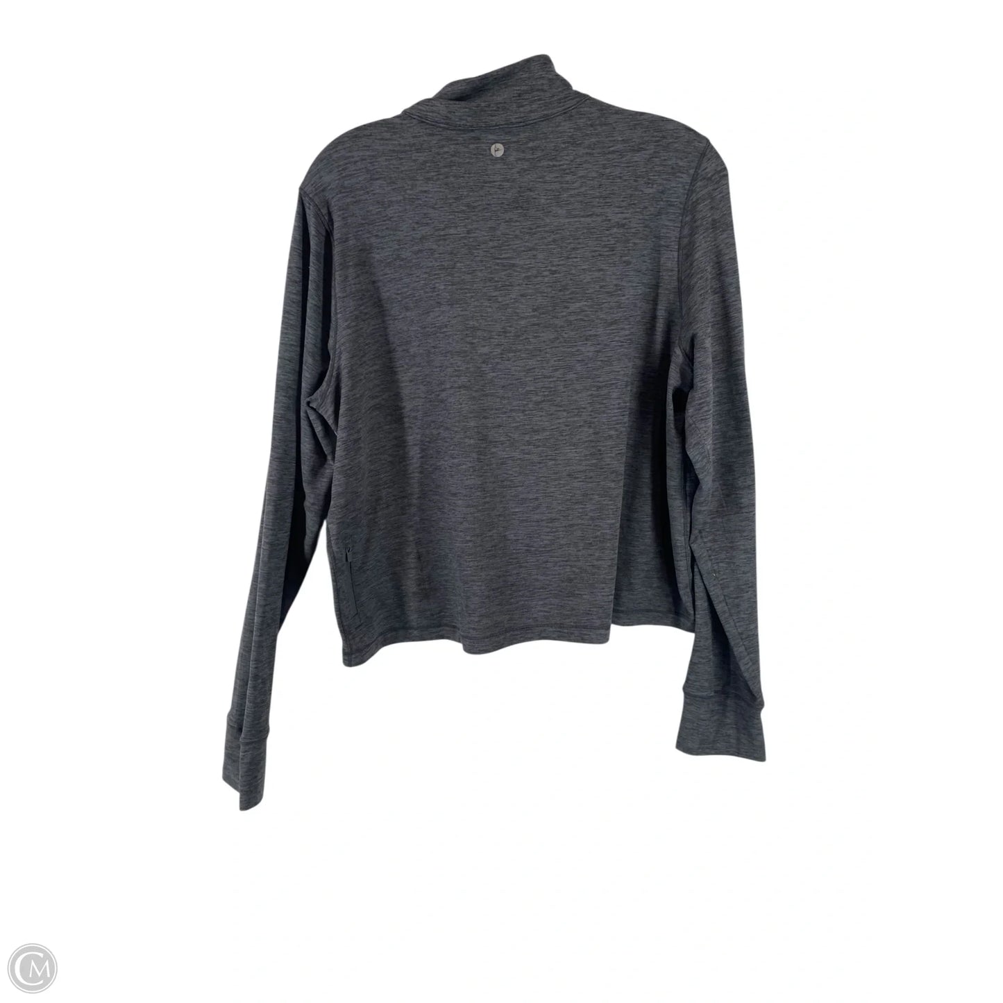 Athletic Top Long Sleeve Collar By 90 Degrees By Reflex In Grey, Size: L