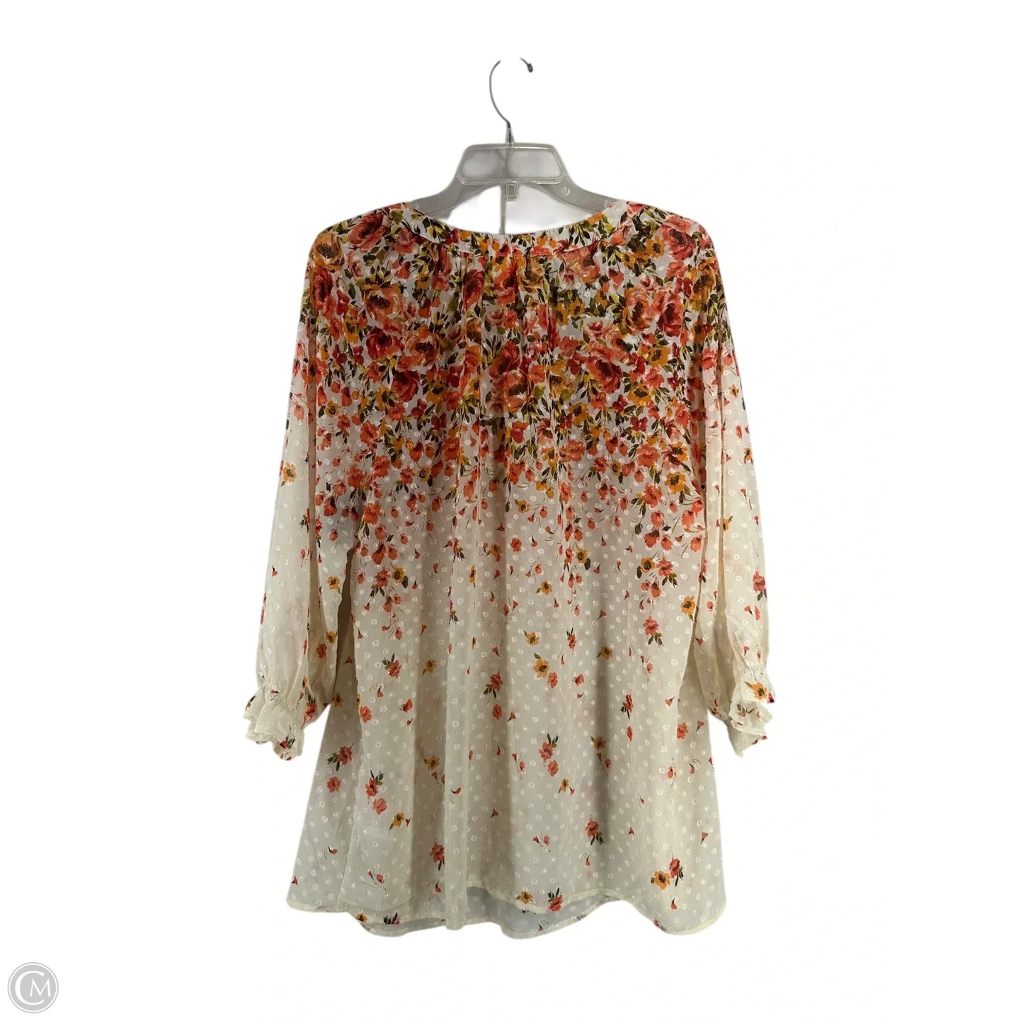 Top Long Sleeve By Figuero & Flower In Floral Print, Size: 1x