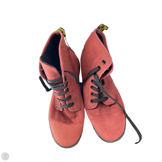 Boots Combat By Dr Martens In Maroon, Size: 8