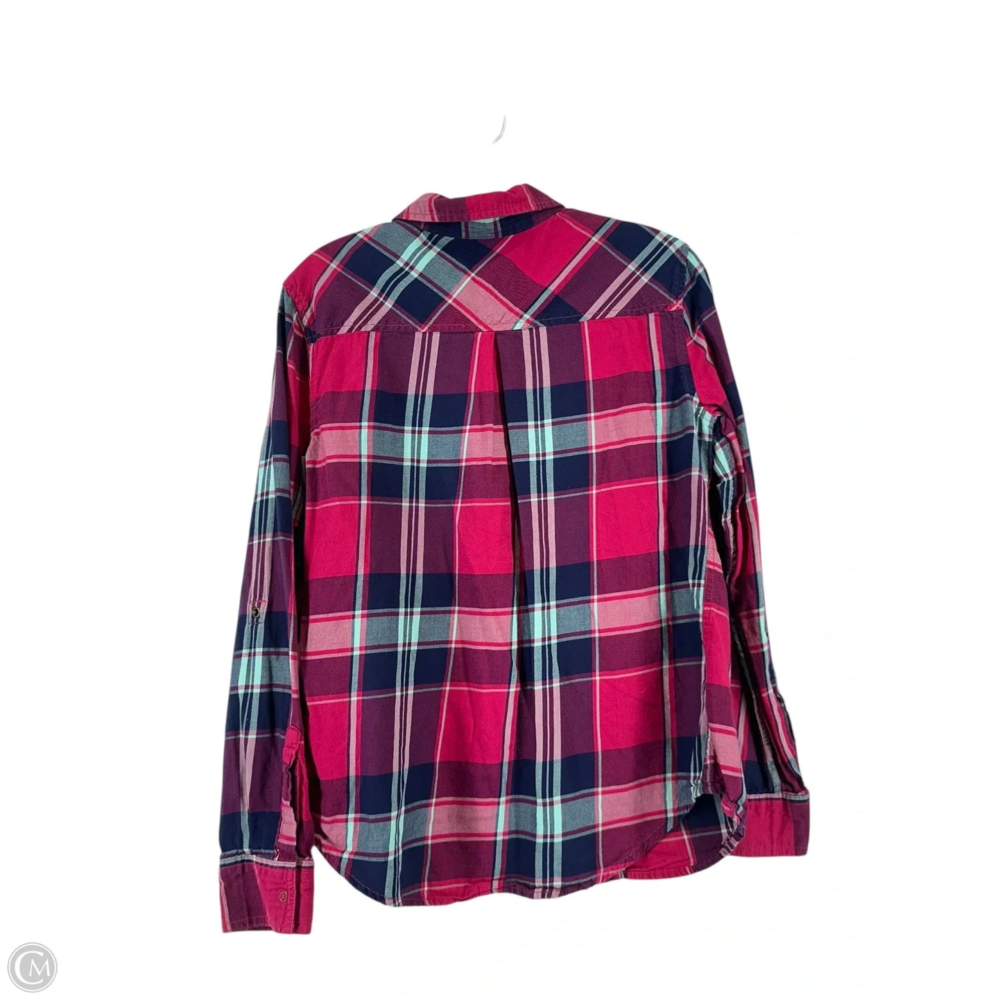 Top Long Sleeve By Arizona In Plaid Pattern, Size: L