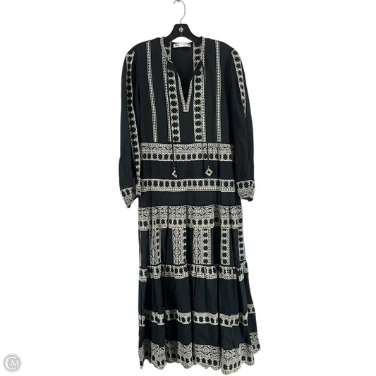 Dress Casual Maxi By Zara In Black & Cream, Size: M