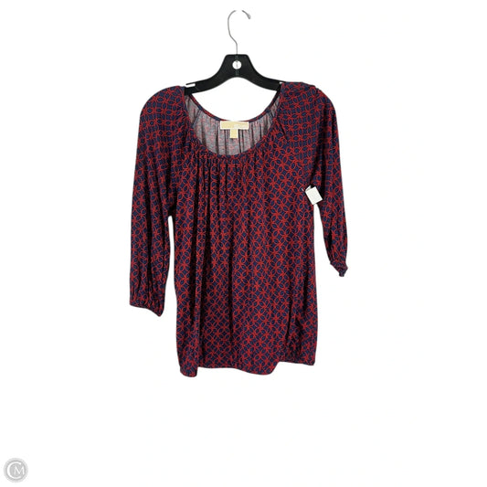 Top Long Sleeve By Michael By Michael Kors In Blue & Red, Size: Xs