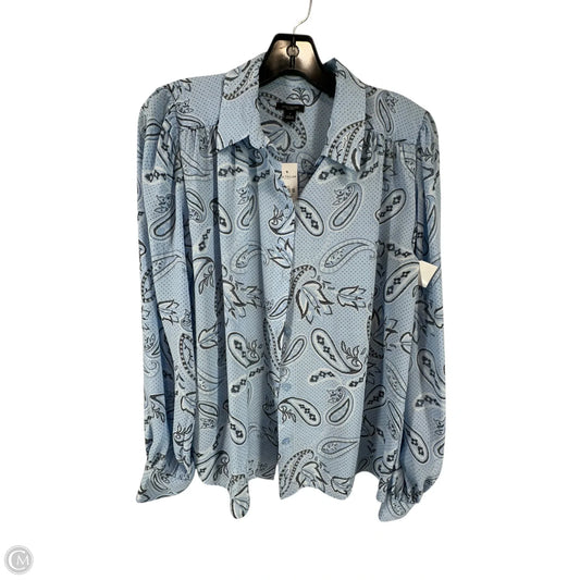 Top Long Sleeve By Ann Taylor In Blue, Size: S