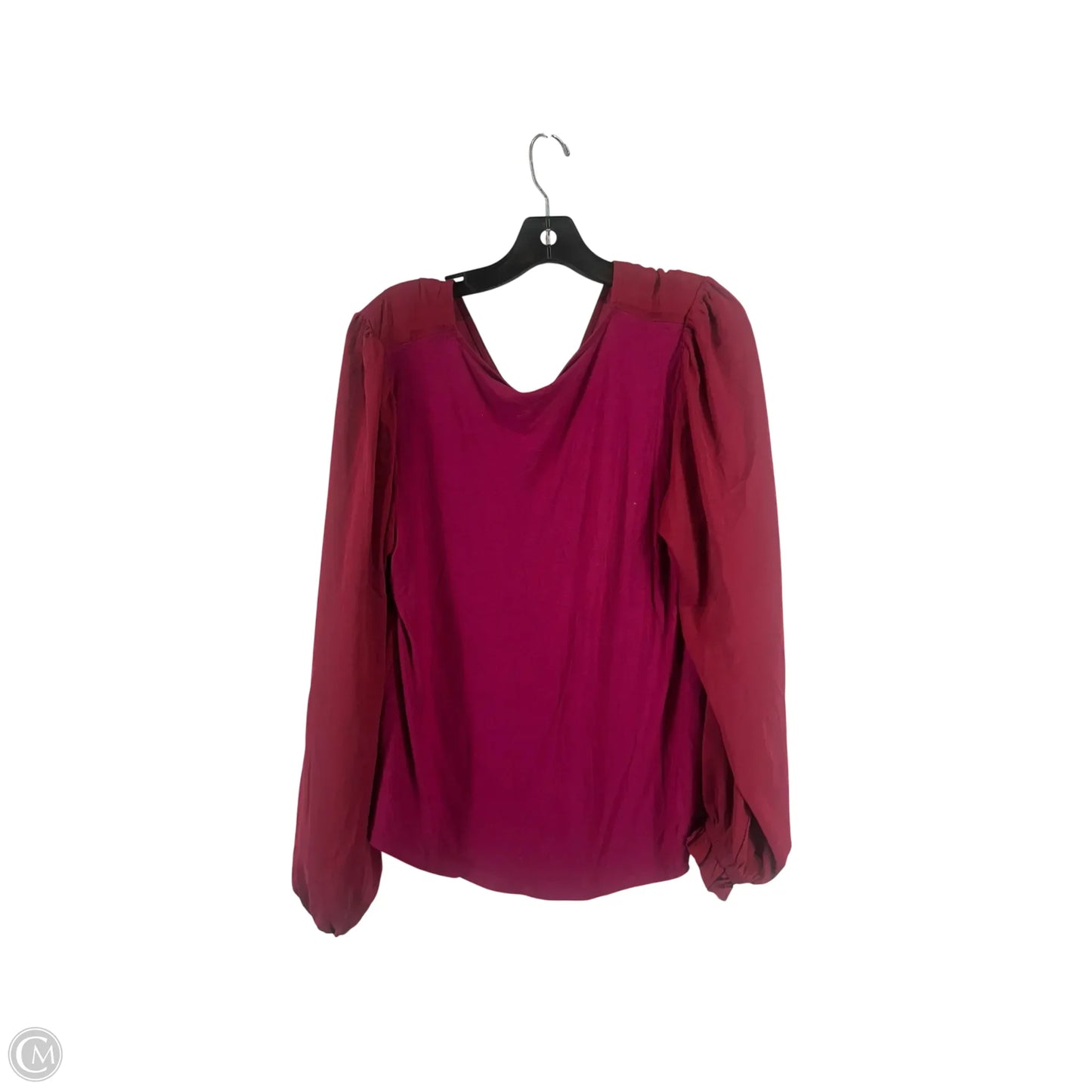 Top Long Sleeve By Loft In Maroon, Size: L