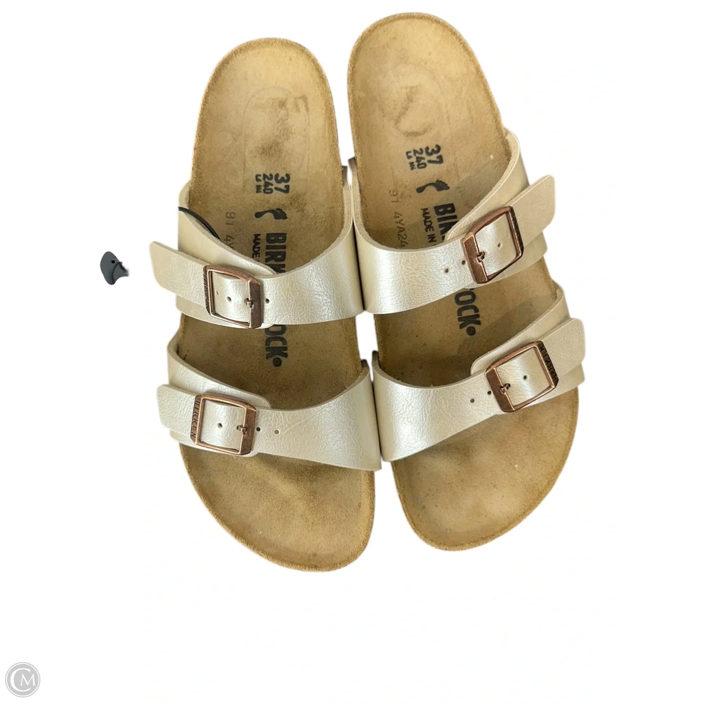 Sandals Flats By Birkenstock In Cream, Size: 7