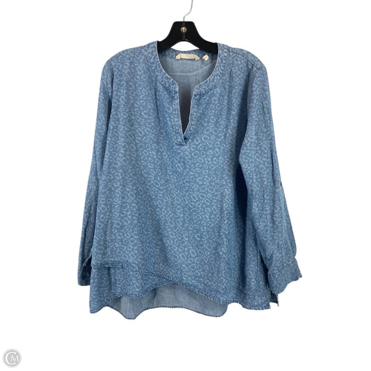 Top Long Sleeve By Soft Surroundings In Blue, Size: L
