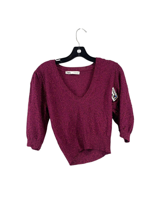 Top 3/4 Sleeve By Zara In Purple, Size: S