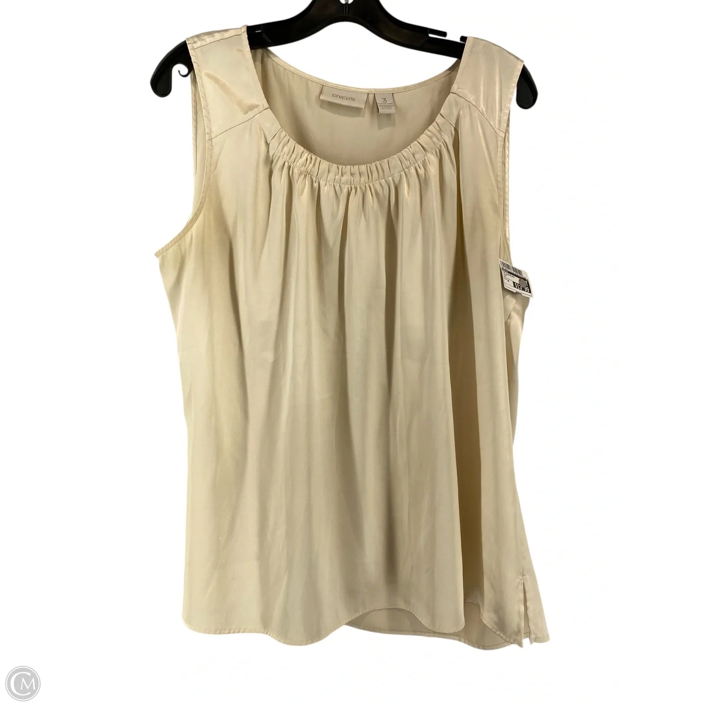 Top Sleeveless By Chicos In Cream, Size: 30