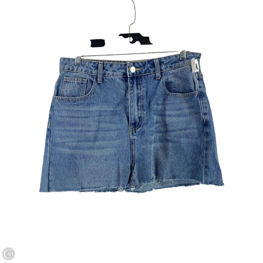 Skirt Mini & Short By Shein In Blue Denim, Size: L