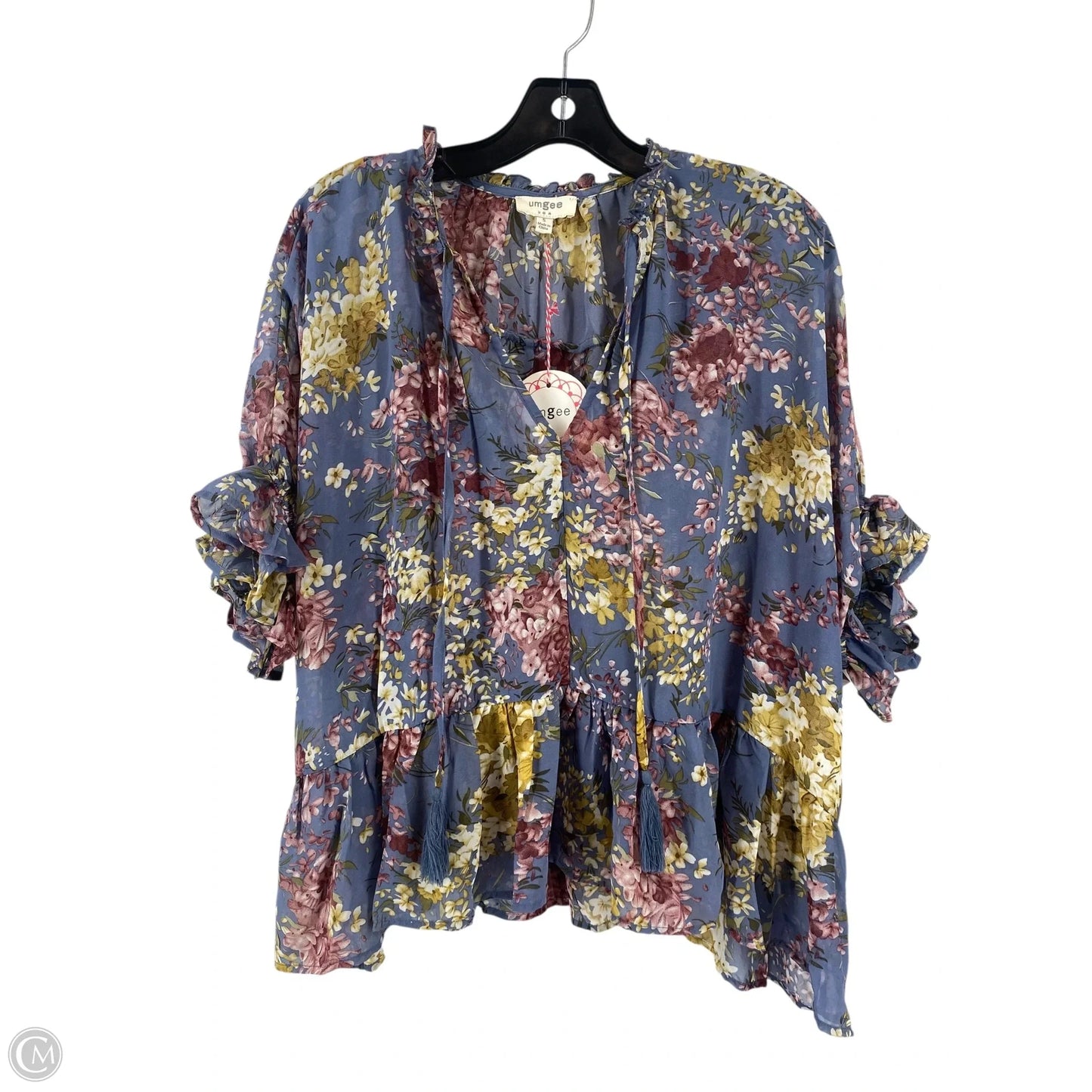 Top Short Sleeve By Umgee In Floral Print, Size: S