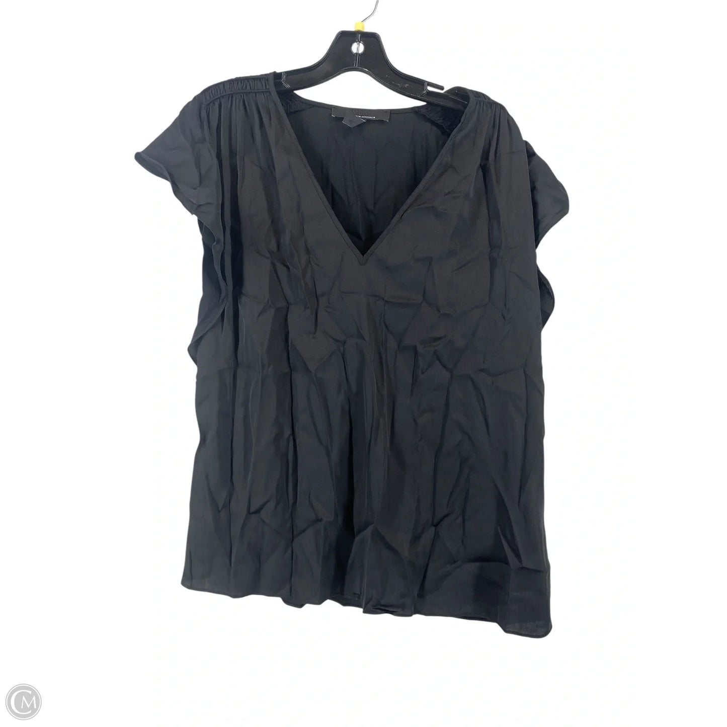 Blouse Short Sleeve By White House Black Market In Black, Size: L