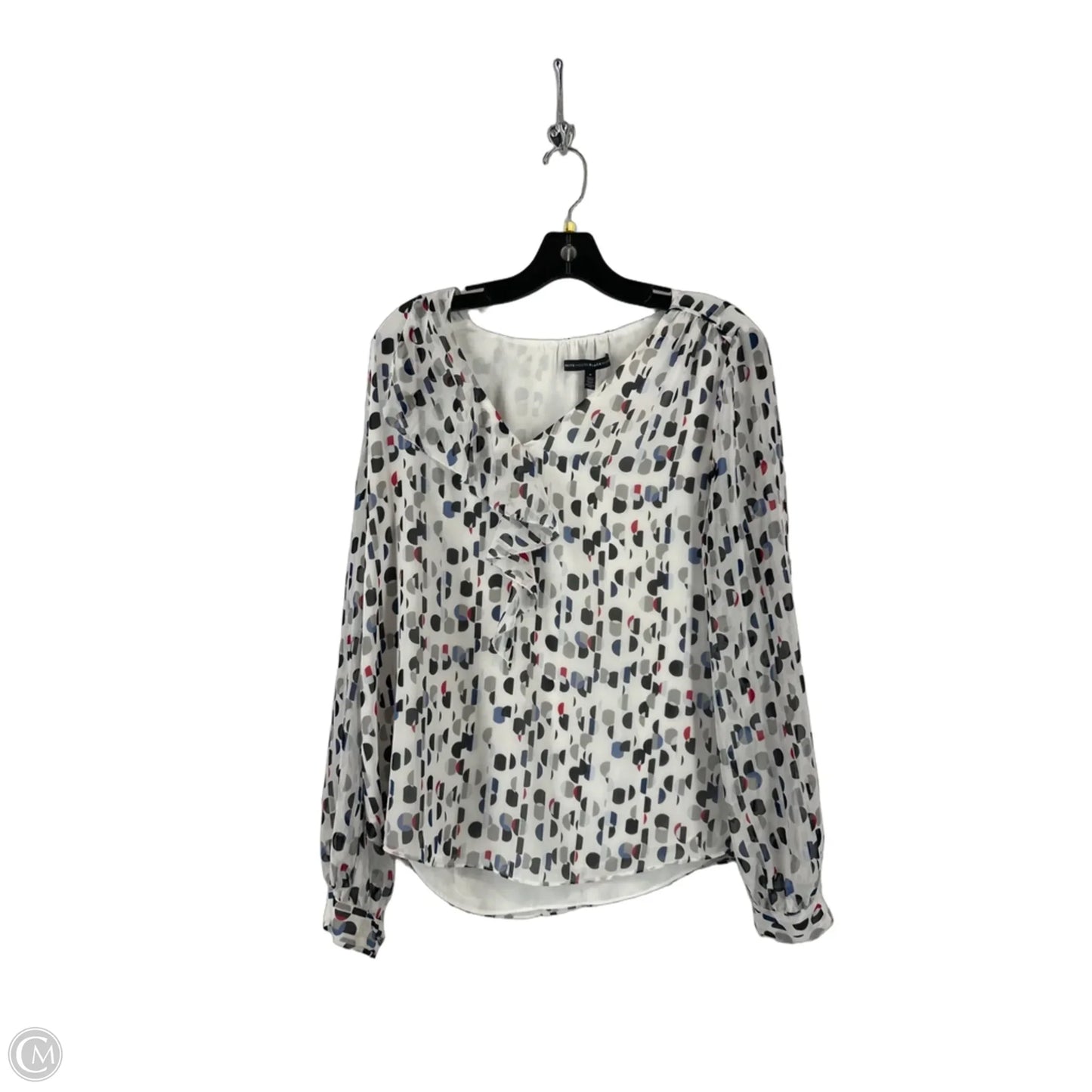 Top Long Sleeve By White House Black Market In White, Size: 8