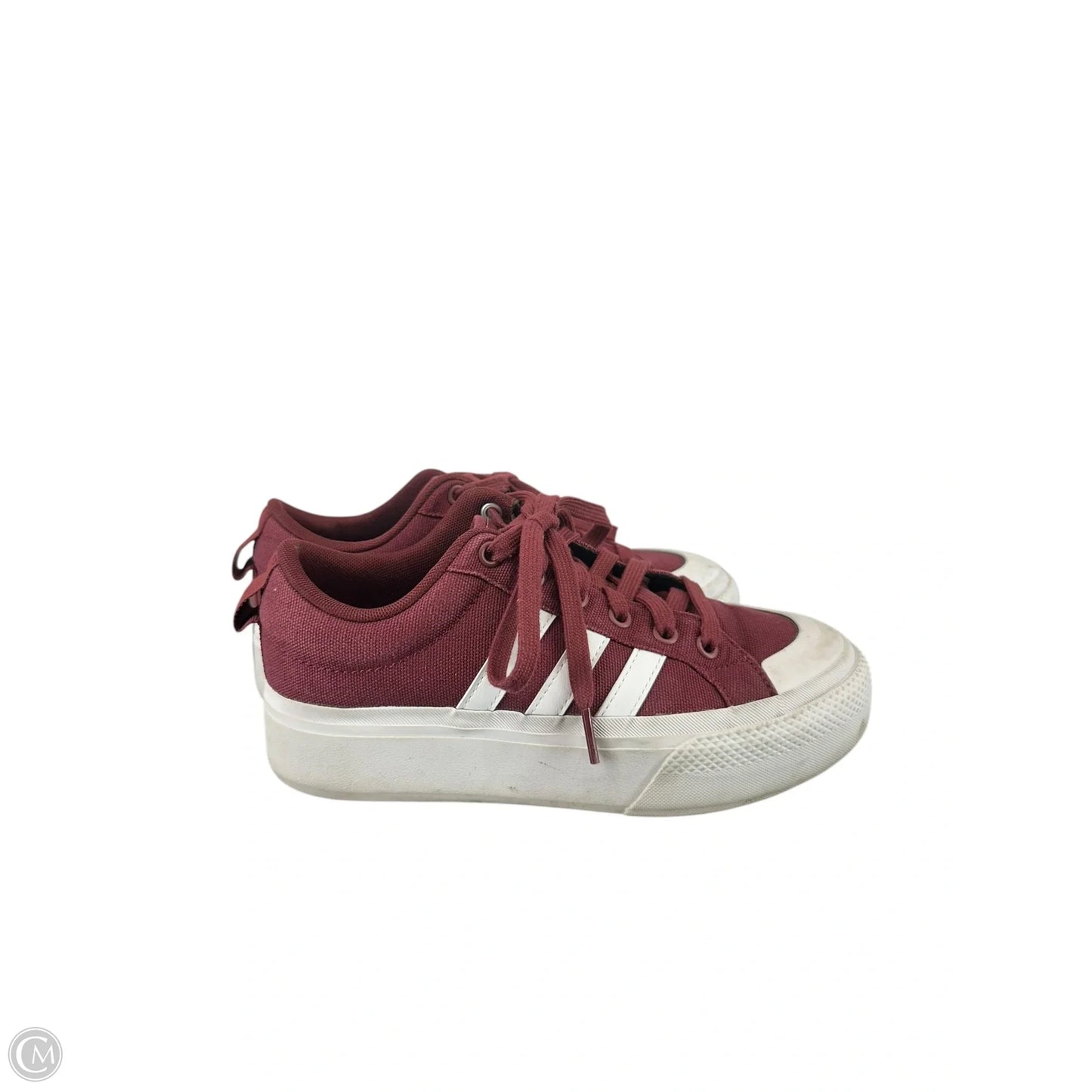 Shoes Sneakers By Adidas In Maroon, Size: 6