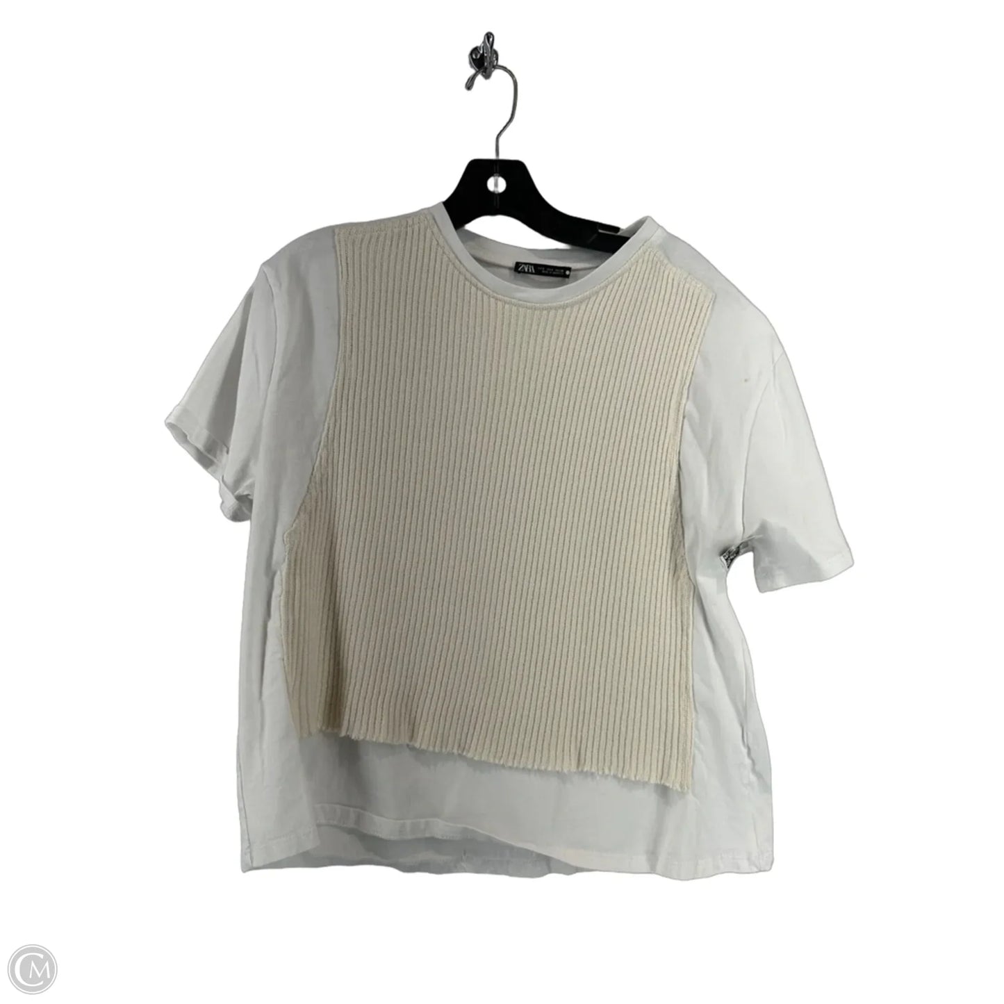 Top Short Sleeve By Zara In White, Size: S