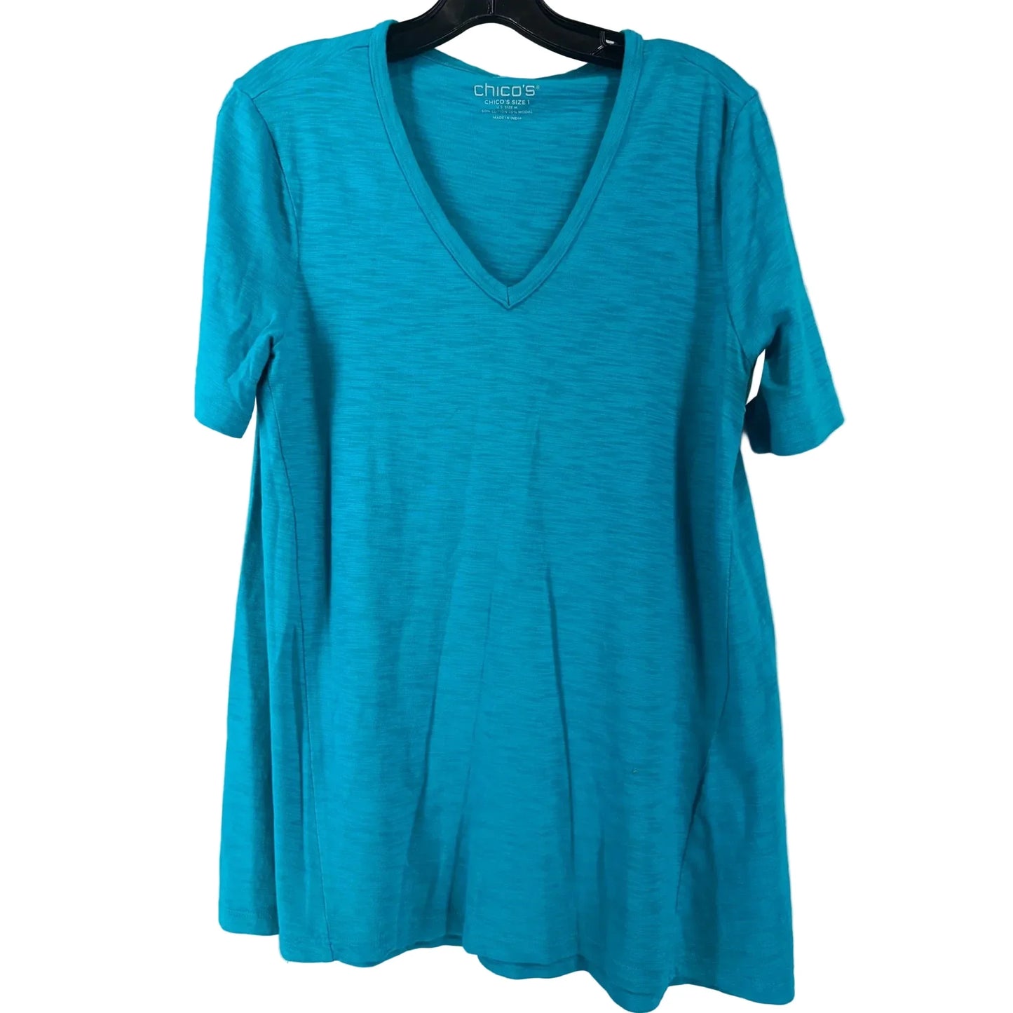 Top Short Sleeve By Chicos In Blue, Size: M